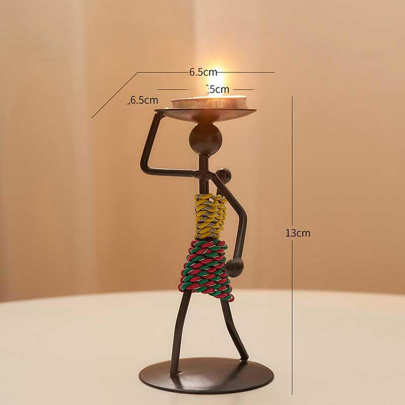 Creative Candle Holder Iron Home Decoration Kitchen Restaura - BUNNY BAZAR