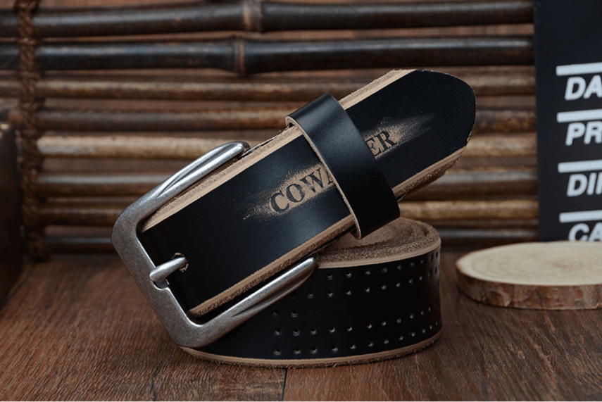 Men's leather belt - BUNNY BAZAR