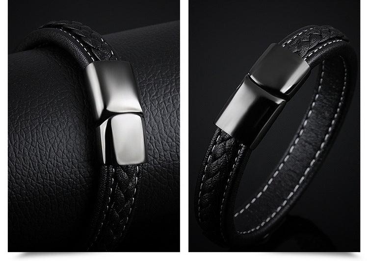Black titanium steel bracelet - BUNNY BAZAR