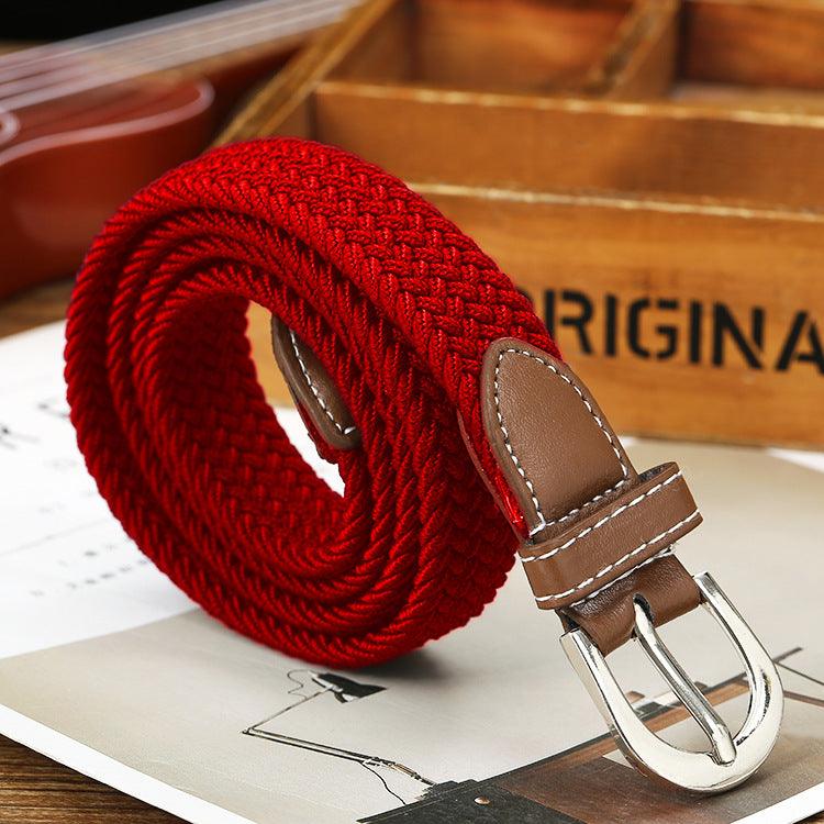Canvas Belt Belt Elastic Woven Fashion Casual All-match Solid Color Elastic Belt - BUNNY BAZAR