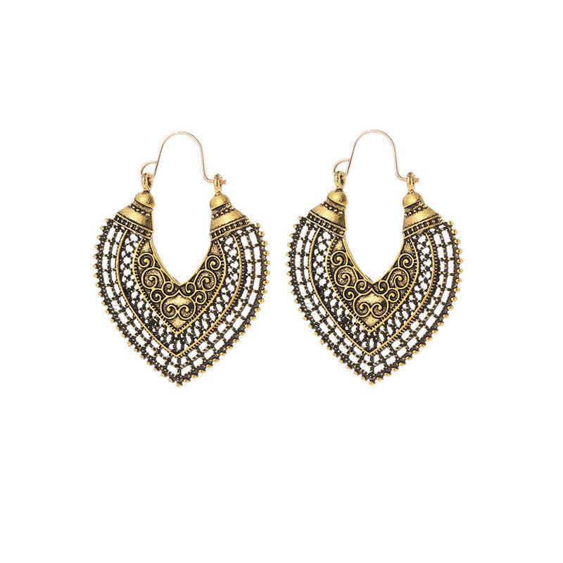 Beautifu Vintage Carved Earrings - BUNNY BAZAR