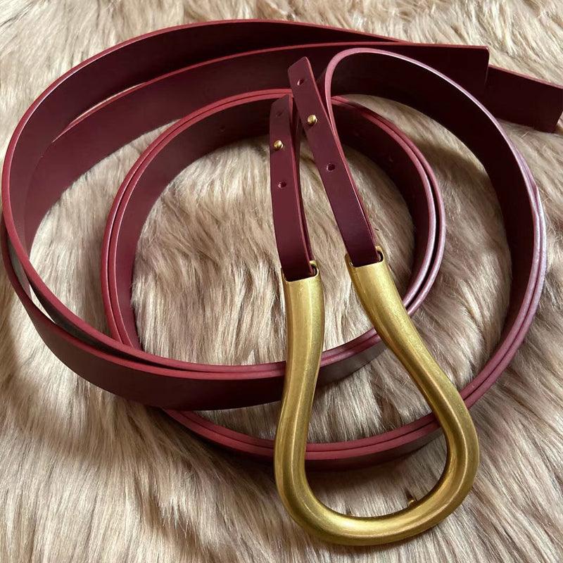 Retro gold copper buckle temperament belt - BUNNY BAZAR