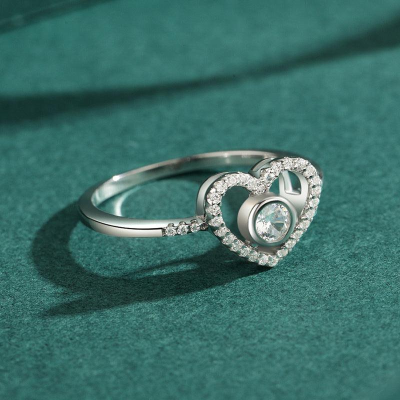 S925 Sterling Silver Love Full Diamond Ring - BUNNY BAZAR