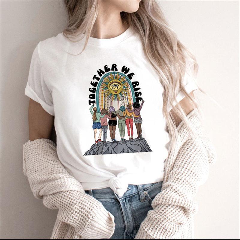 Fashion Moon Retro Gothic Print T-shirt Women - BUNNY BAZAR