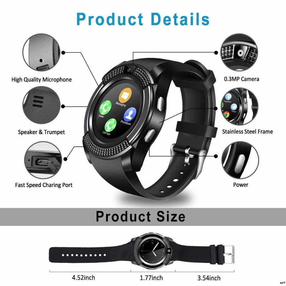 Full round screen smart watch sedentary sleep monitoring - BUNNY BAZAR