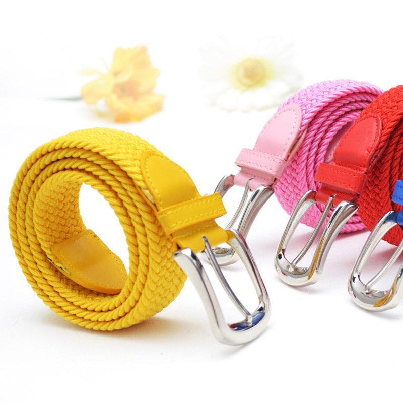 Men's Belt Unisex Braided Elasticated Belt Stretch Belt Canvas Belt Student Belt - BUNNY BAZAR