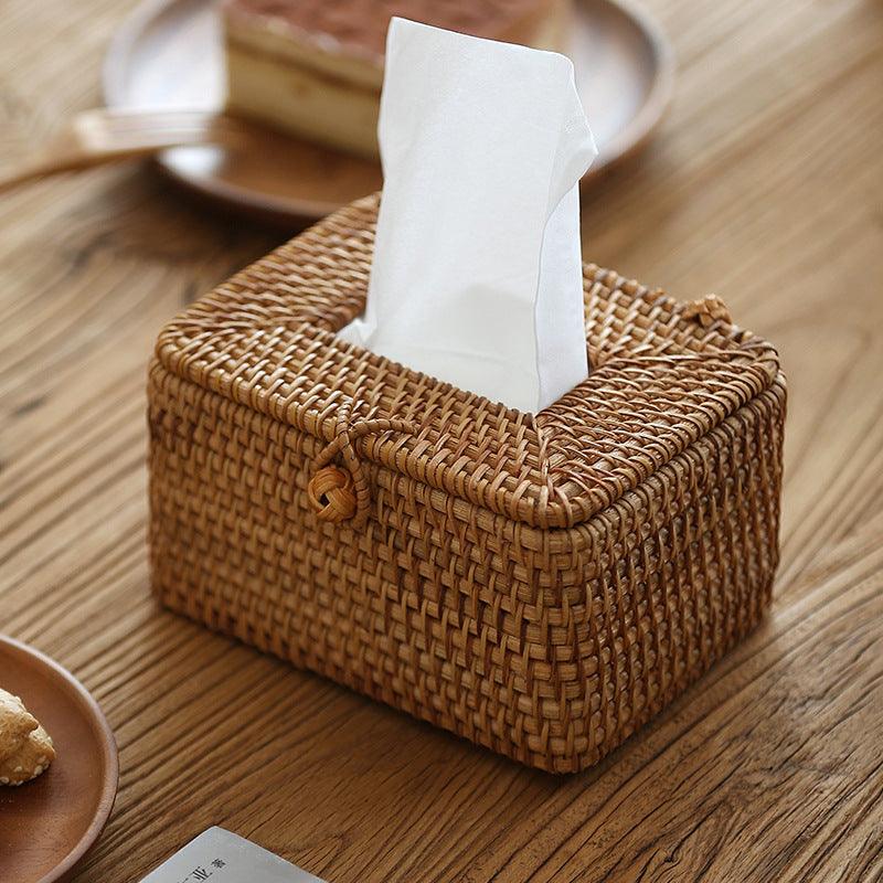 Handmade rattan tissue box - BUNNY BAZAR