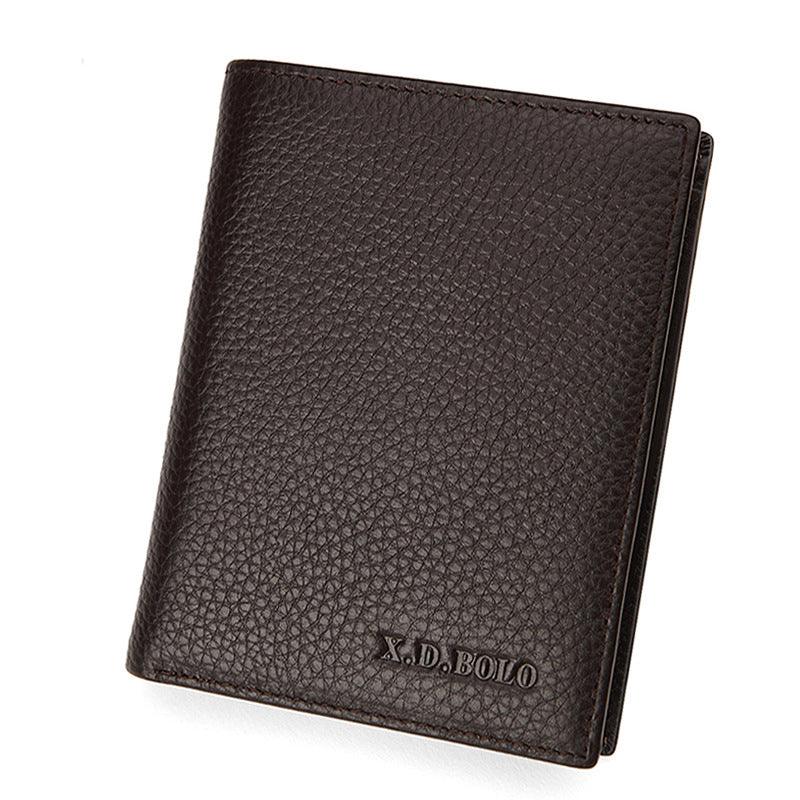 Men's Leather Wallets Ultra-thin First Layer Cowhide Short Wallet - BUNNY BAZAR