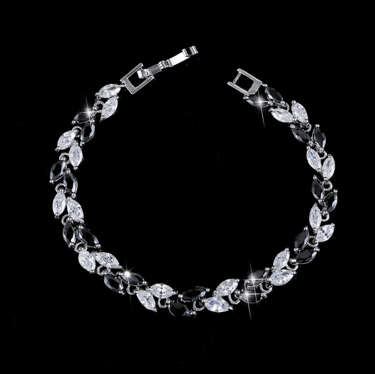 Korean Korean fashion hand jewelry small leaf AAA zircon bracelet jewelry - BUNNY BAZAR