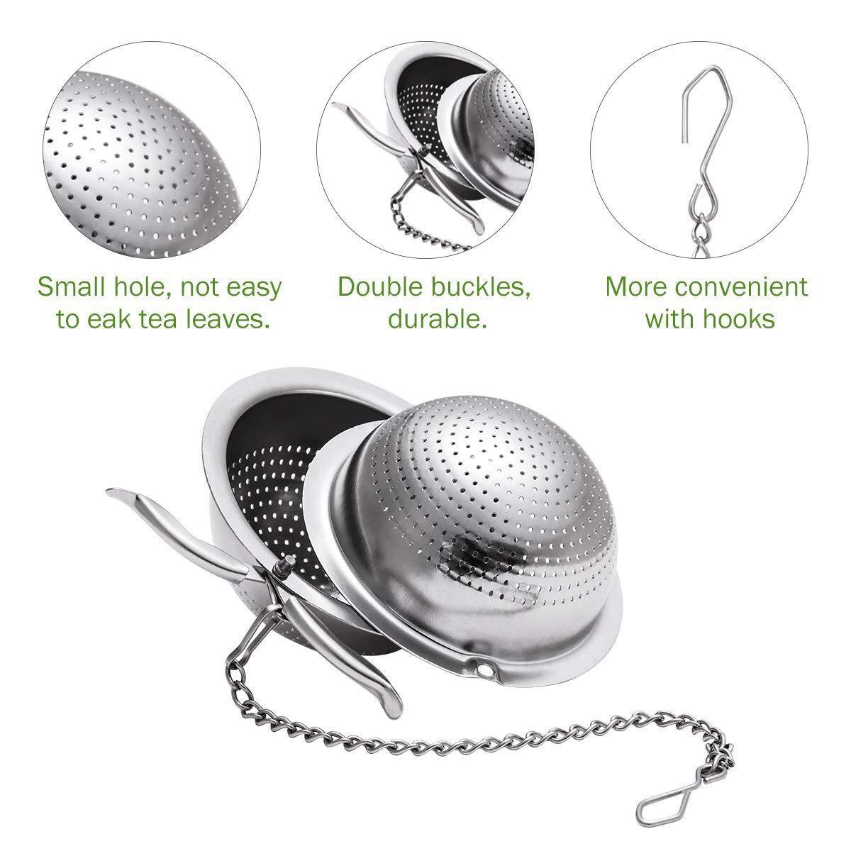 Modern Minimalist Stainless Steel Tea Ball Chain Tea Drain Office Round Spherical Tea Filter - BUNNY BAZAR