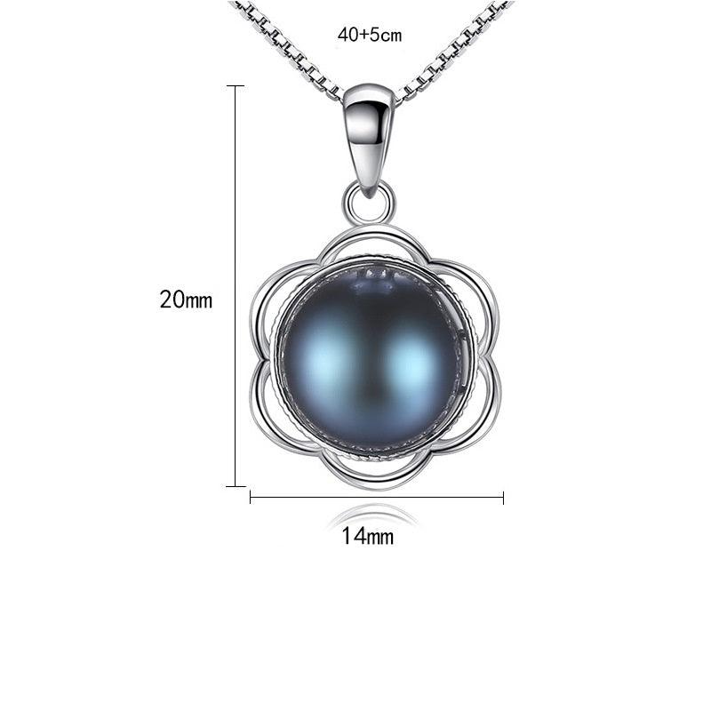S925 Sterling Silver Freshwater Pearl Necklace Pendant Silver Korean Fashion Ladies Necklace - BUNNY BAZAR