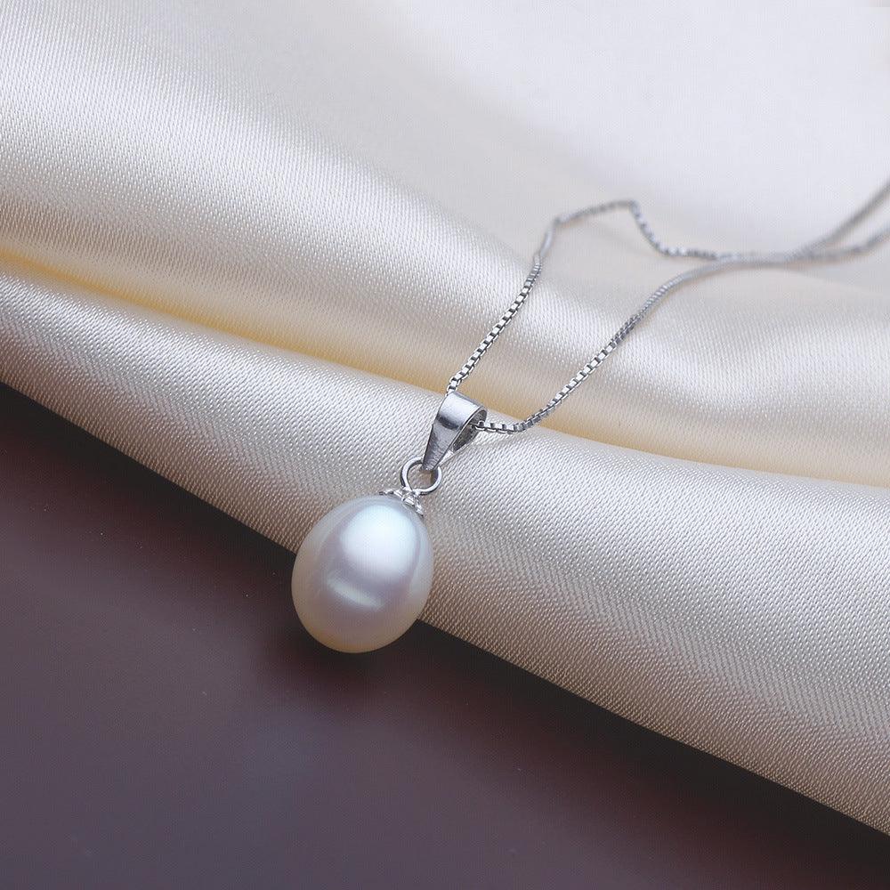 Dai Blue Drop-Shaped Pearl Pendant Necklace Wholesale, Strong Light Is Almost Flawless S925 Silver Rice-Shaped Pearl Necklace - BUNNY BAZAR