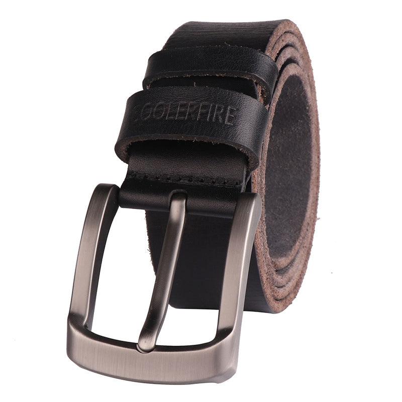 High-end First Layer Cowhide Belt Leather Pin Buckle Belt Pants Belt Men - BUNNY BAZAR