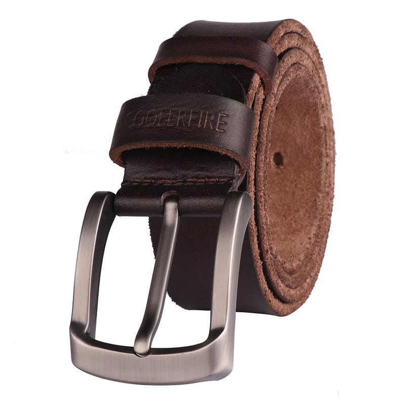 High-end First Layer Cowhide Belt Leather Pin Buckle Belt Pants Belt Men - BUNNY BAZAR
