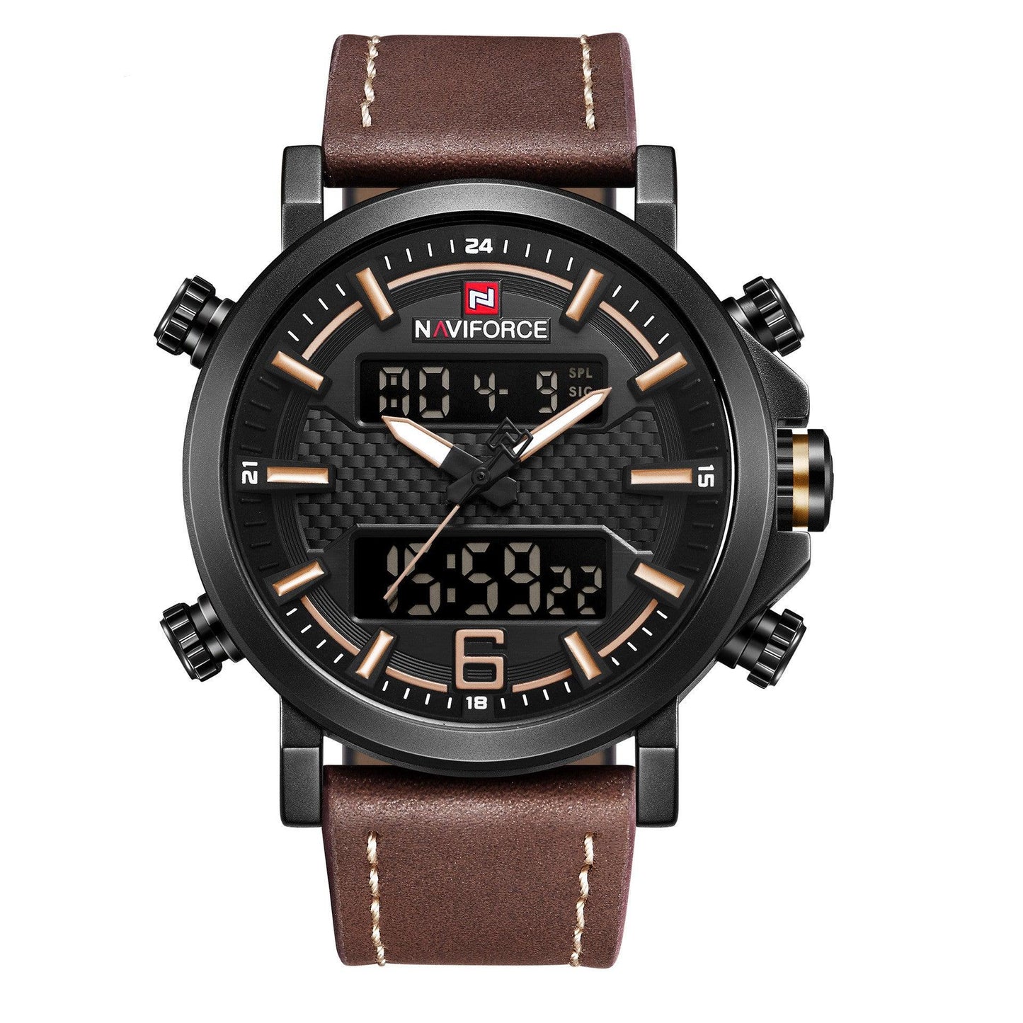 Naviforce Lingxiang 9135 Men'S Watch Quartz Electronic Watch Waterproof Belt Men'S Watch Sports Watch - BUNNY BAZAR