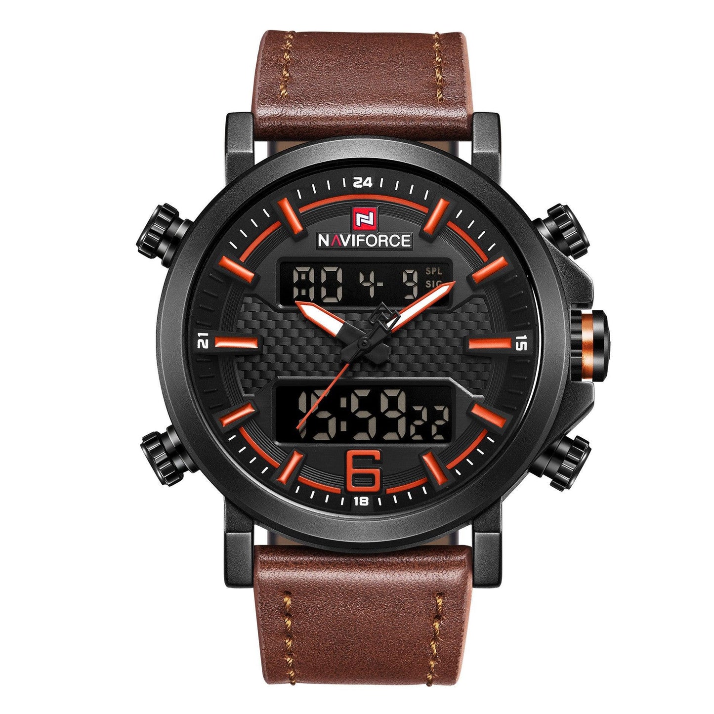 Naviforce Lingxiang 9135 Men'S Watch Quartz Electronic Watch Waterproof Belt Men'S Watch Sports Watch - BUNNY BAZAR