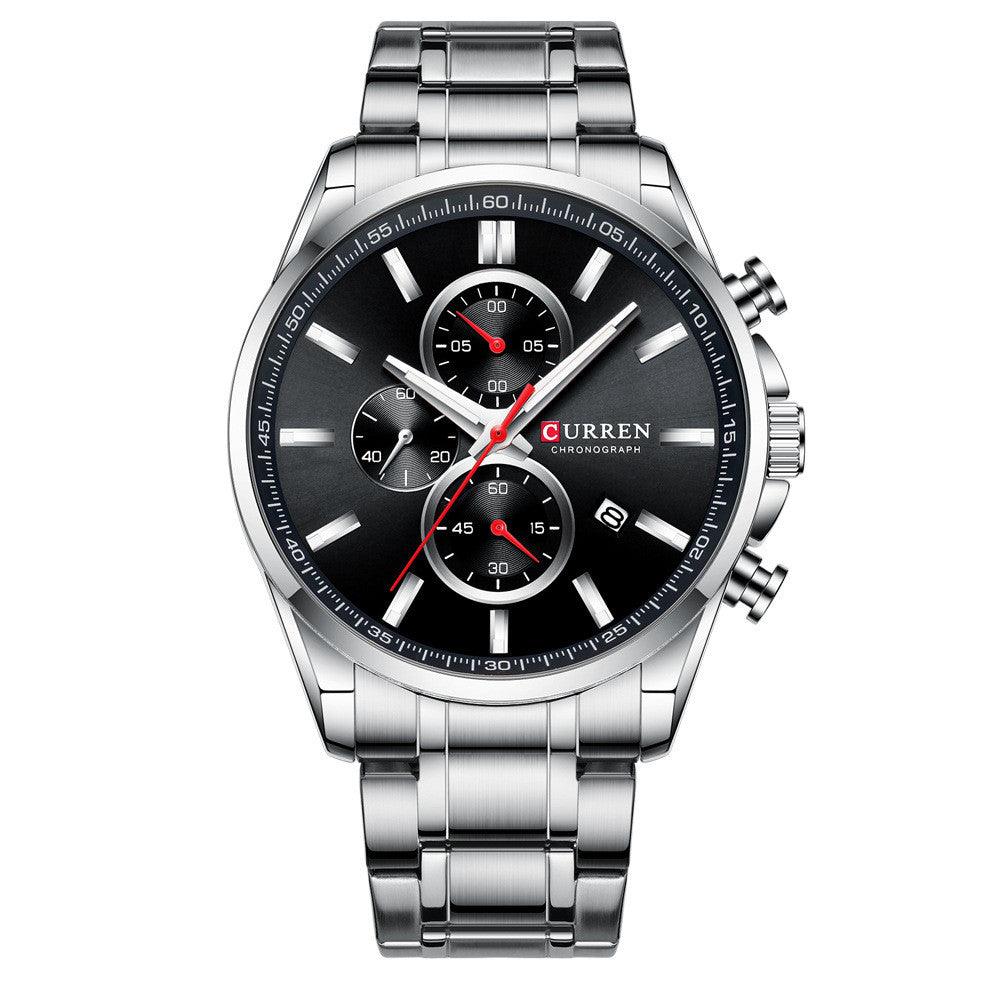 Men'S Watch Waterproof Quartz Watch Six-Hand Watch Calendar Watch Steel Band Men'S Watch - BUNNY BAZAR