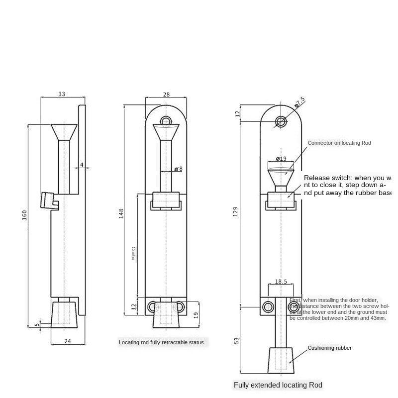 Jiadu Foot Door Suction Foot Positioning On The Top Of The Door - BUNNY BAZAR