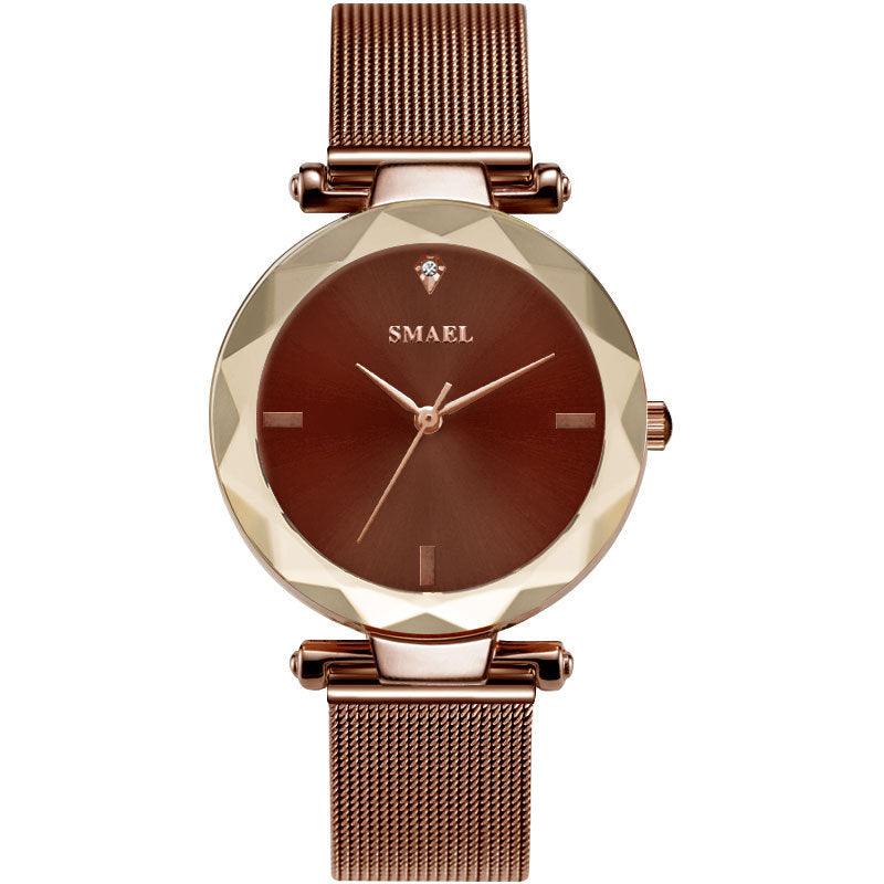 Elegant Temperament Simple Quartz Ladies Metal Mesh Strap Watch - BUNNY BAZAR