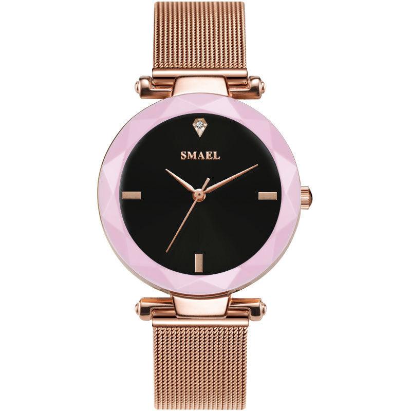 Elegant Temperament Simple Quartz Ladies Metal Mesh Strap Watch - BUNNY BAZAR
