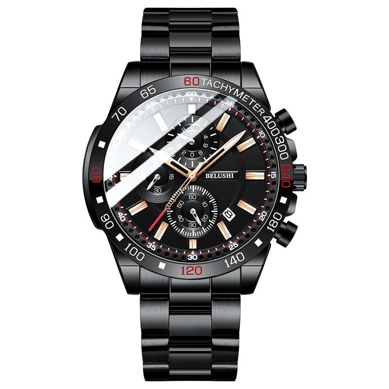 Multifunctional Men's Business Solid Strap Watch Men's Watch Fashion Luminous Watch - BUNNY BAZAR
