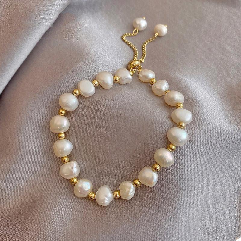 Pearl Braided Bracelet Bracelet Natural Water New Products Student'S Best Hand Ornaments Ins Niche Design Net Red Sisters - BUNNY BAZAR
