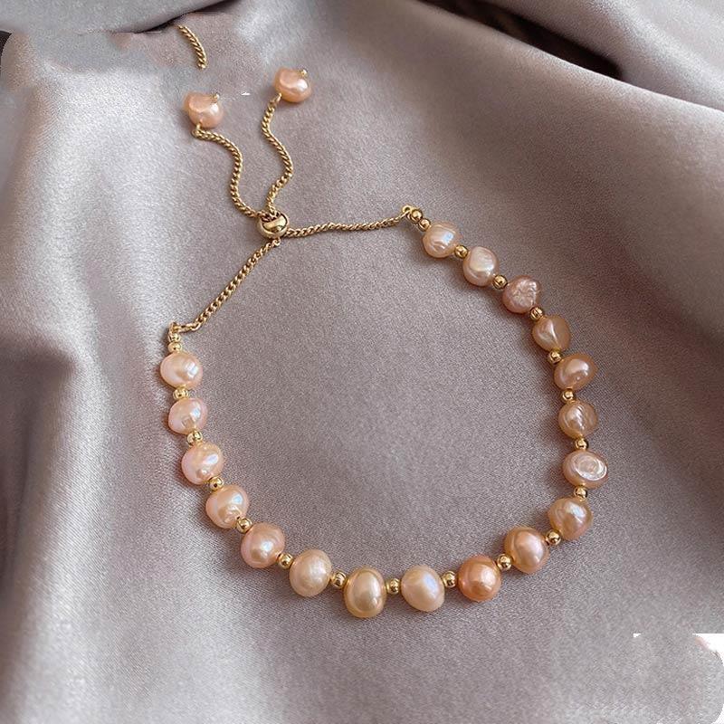 Pearl Braided Bracelet Bracelet Natural Water New Products Student'S Best Hand Ornaments Ins Niche Design Net Red Sisters - BUNNY BAZAR