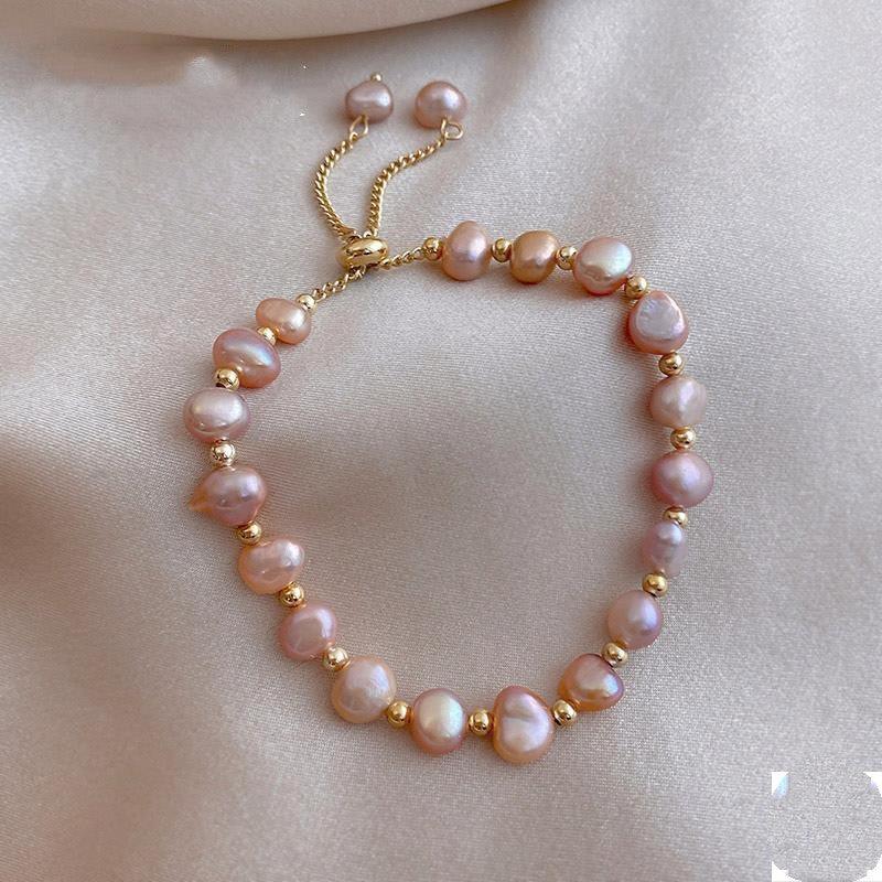 Pearl Braided Bracelet Bracelet Natural Water New Products Student'S Best Hand Ornaments Ins Niche Design Net Red Sisters - BUNNY BAZAR