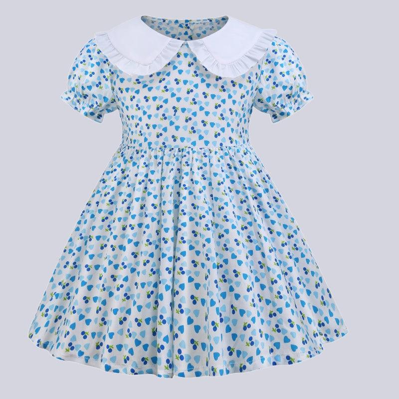 2021 European And American Short-Sleeved Long Pastoral Print Skirt Dress - BUNNY BAZAR