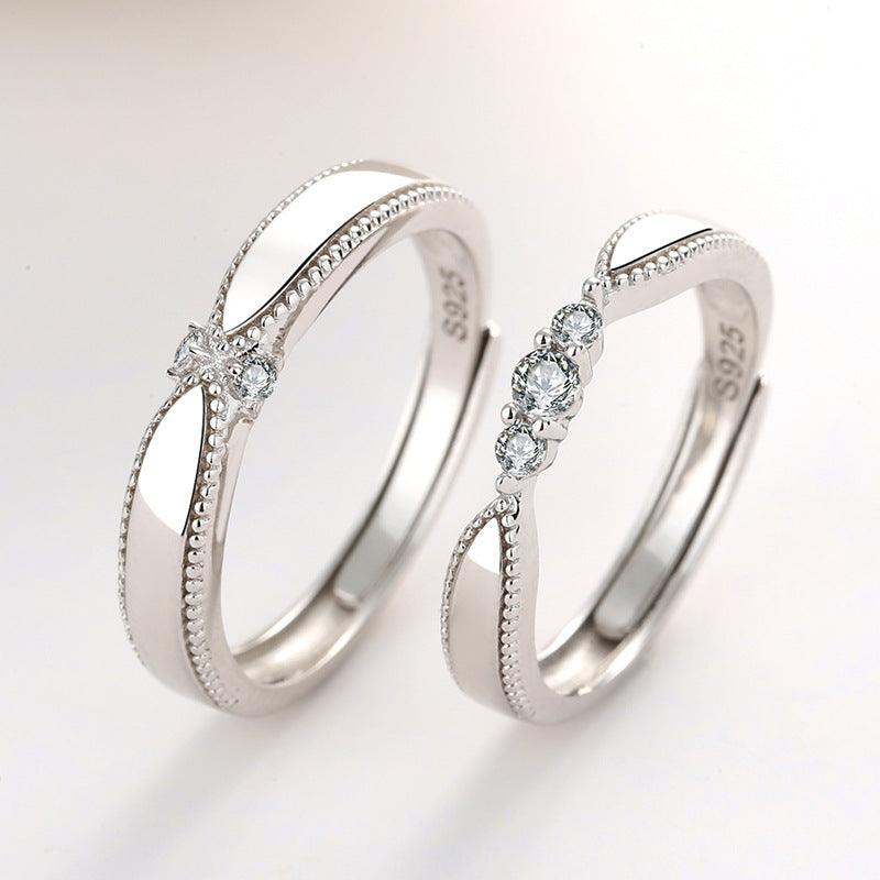 Korean Silver Angel lovers ring marriage engagement silver men and women wholesale ring manufacturer - BUNNY BAZAR