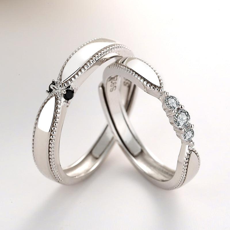 Korean Silver Angel lovers ring marriage engagement silver men and women wholesale ring manufacturer - BUNNY BAZAR
