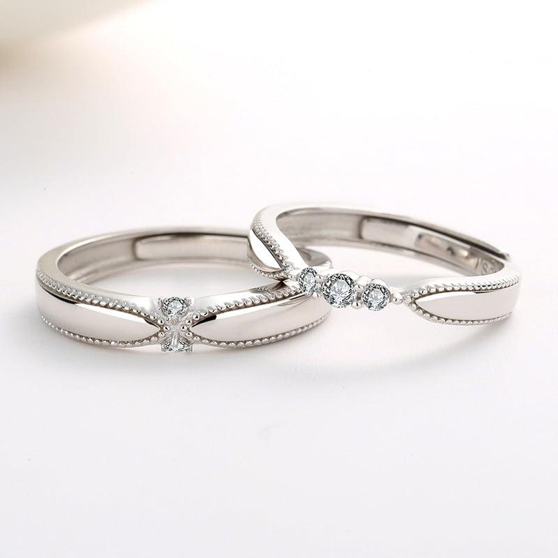Korean Silver Angel lovers ring marriage engagement silver men and women wholesale ring manufacturer - BUNNY BAZAR
