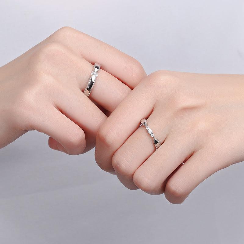 Korean Silver Angel lovers ring marriage engagement silver men and women wholesale ring manufacturer - BUNNY BAZAR