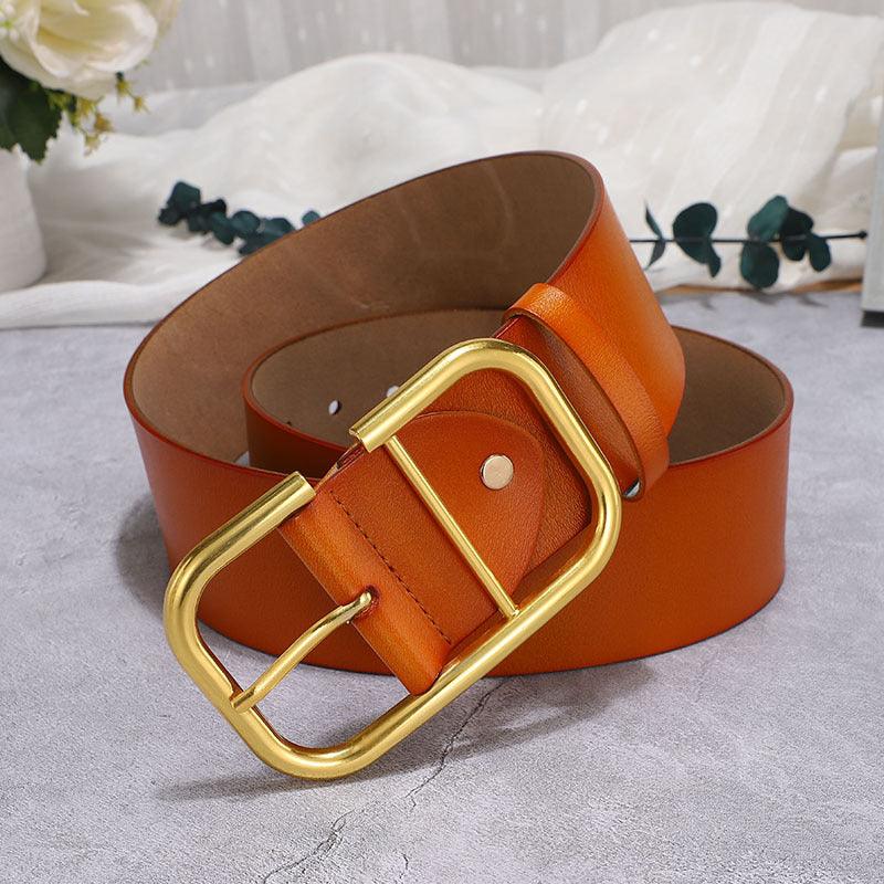 Cowhide Wide Belt Girdle Decoration Skirt Windbreaker Belt - BUNNY BAZAR