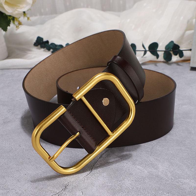 Cowhide Wide Belt Girdle Decoration Skirt Windbreaker Belt - BUNNY BAZAR