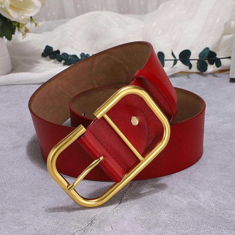 Cowhide Wide Belt Girdle Decoration Skirt Windbreaker Belt - BUNNY BAZAR