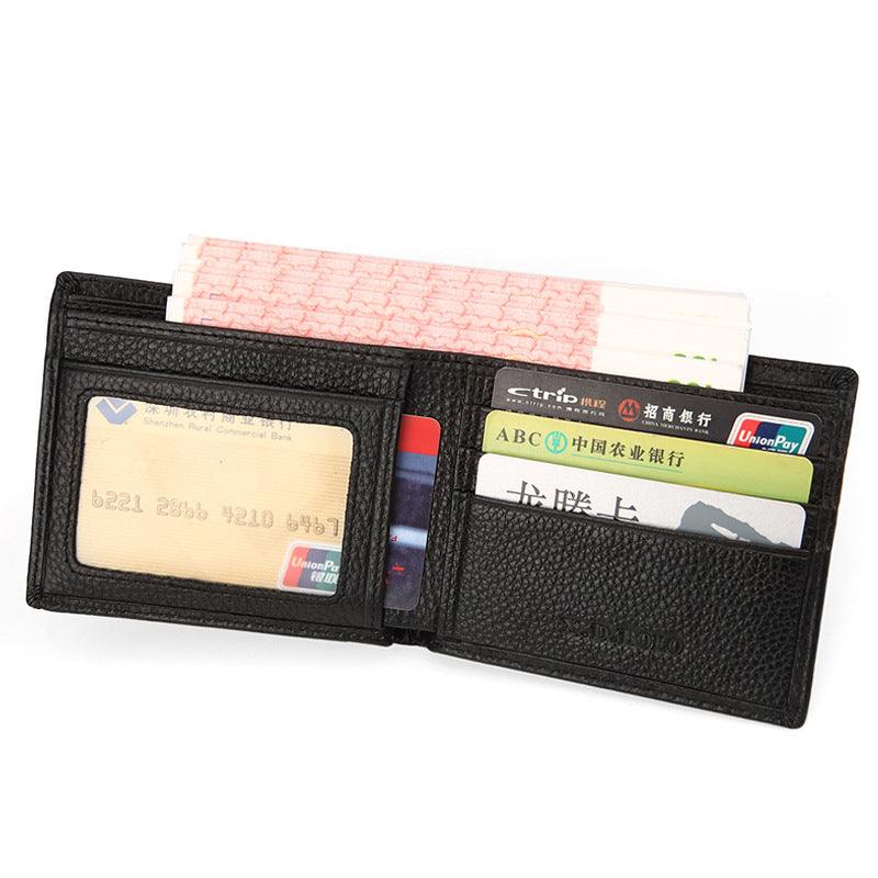 Men's Leather Wallets Ultra-thin First Layer Cowhide Short Wallet - BUNNY BAZAR
