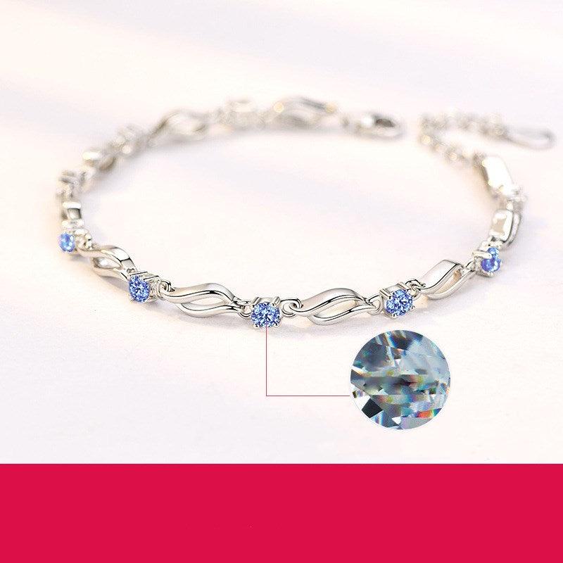 925 Sterling silver crystal love bracelet - BUNNY BAZAR