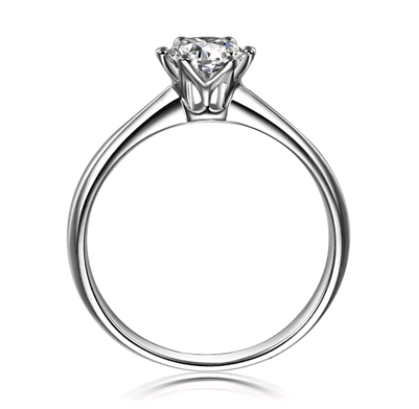 BB-12 Sterling Silver Jewelry SONA Diamond Ring 1 Carat Six-Claw Female Crown Simulation Diamond Ring - BUNNY BAZAR