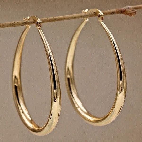 Geometric oval earrings earrings earrings - BUNNY BAZAR