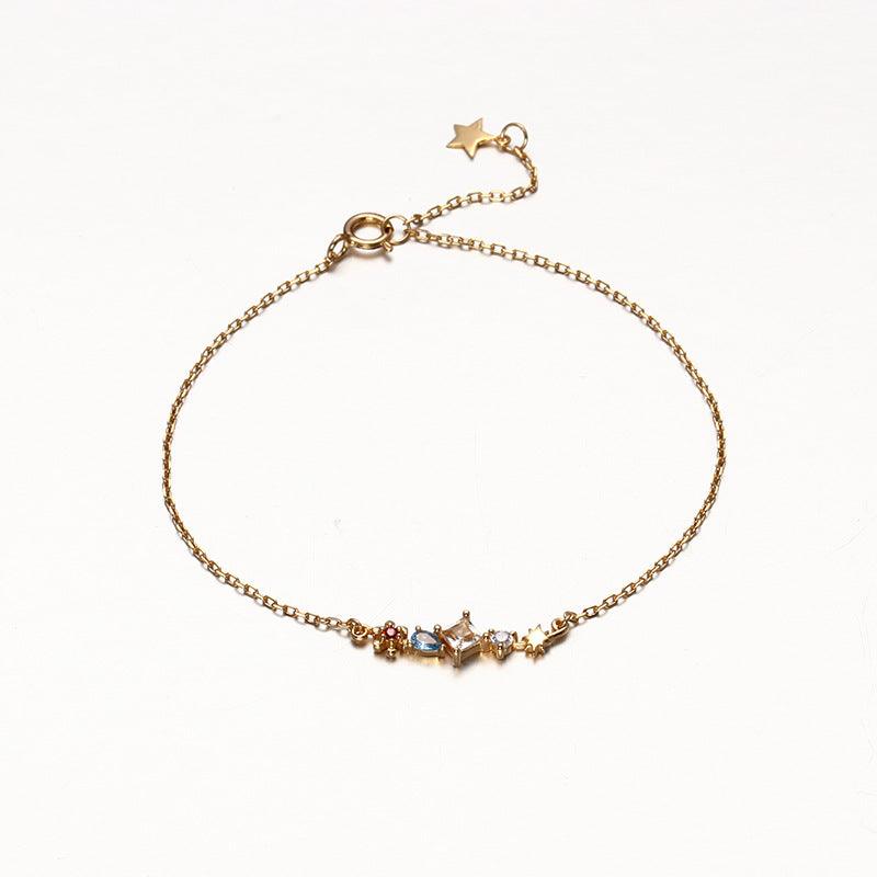 Sterling Silver 14K Gold Plated Zircon Bracelet - BUNNY BAZAR