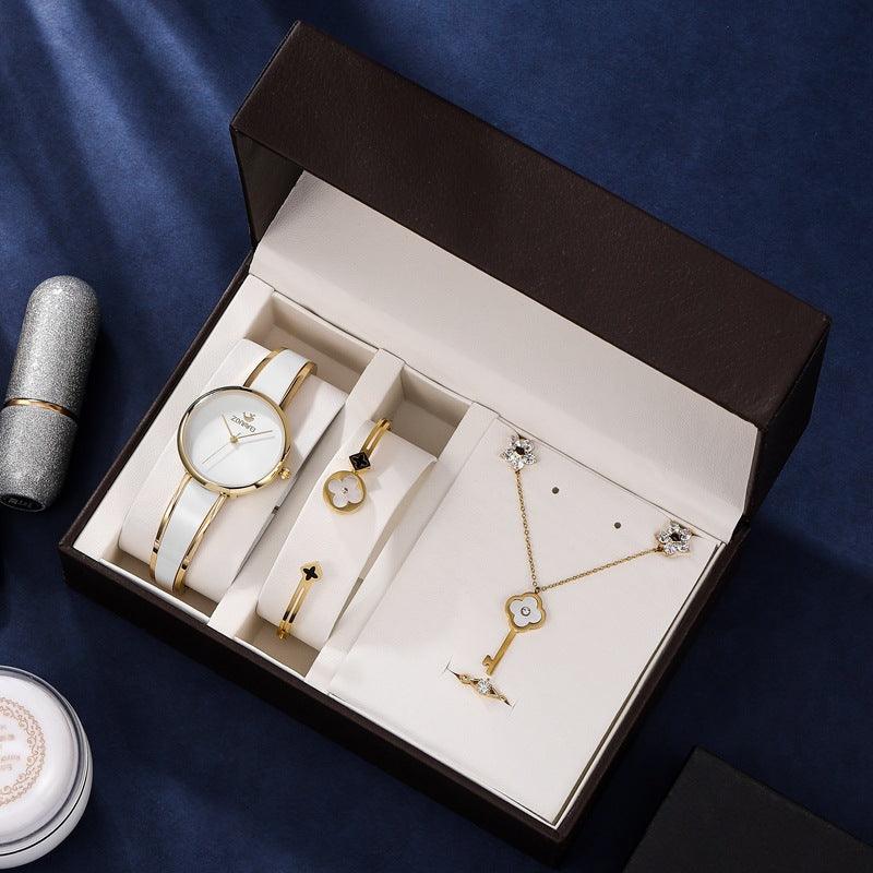 Gift Box Watches Set Bracelet Necklace Earring Ring Set - BUNNY BAZAR