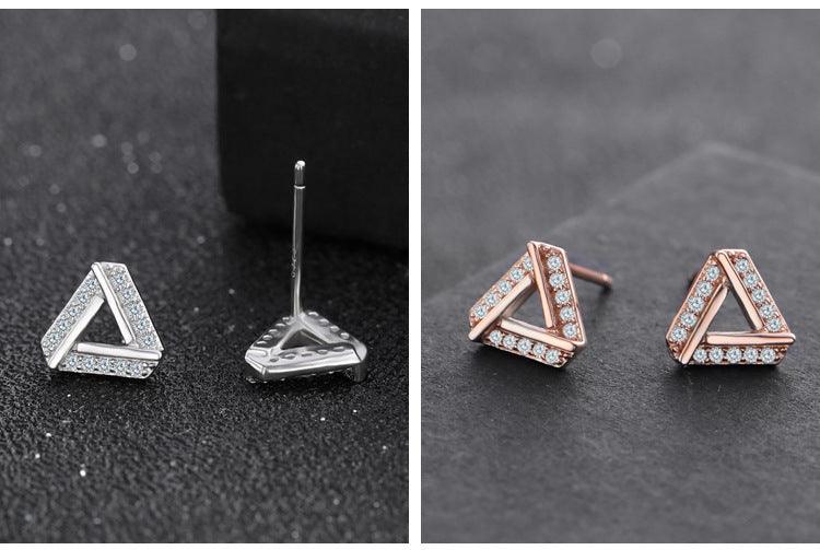 Diamond Triangle Simple Earrings - BUNNY BAZAR