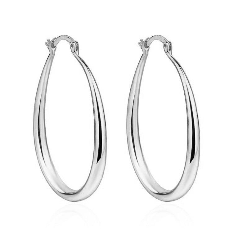 Geometric oval earrings earrings earrings - BUNNY BAZAR