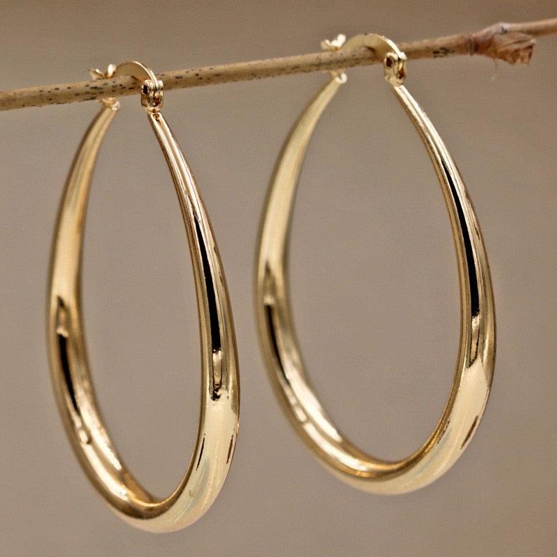 Geometric oval earrings earrings earrings - BUNNY BAZAR