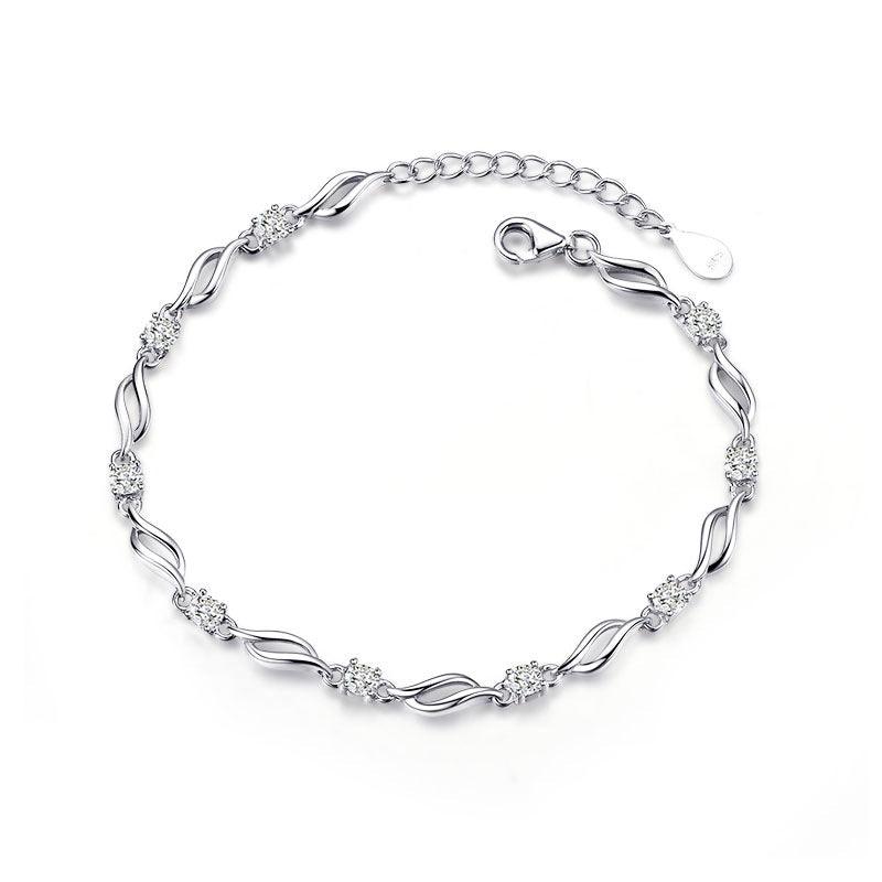 925 Sterling silver crystal love bracelet - BUNNY BAZAR