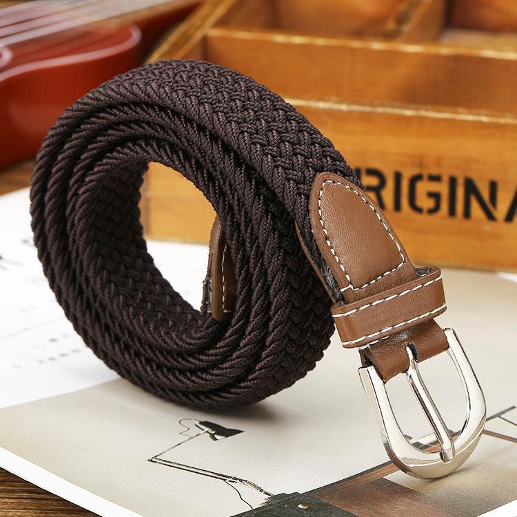 Canvas Belt Belt Elastic Woven Fashion Casual All-match Solid Color Elastic Belt - BUNNY BAZAR