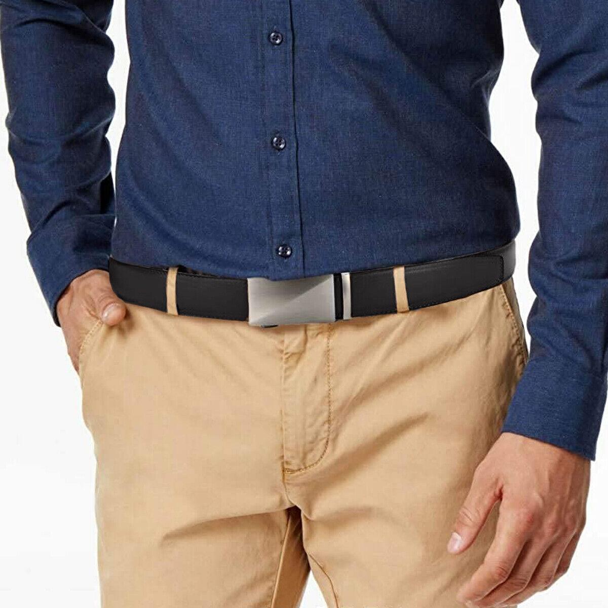 Microfiber Leather Mens Ratchet Belt, Belts For Men Adjustable Automatic Buckle - BUNNY BAZAR