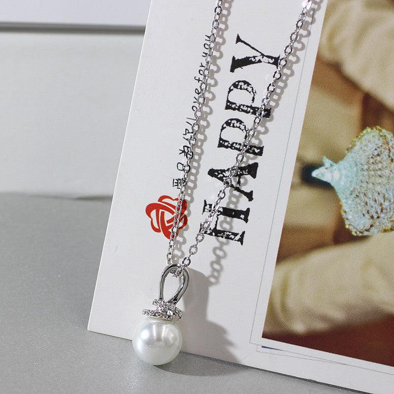 Fashion Simple Pearl Necklace Clavicle Chain Women - BUNNY BAZAR