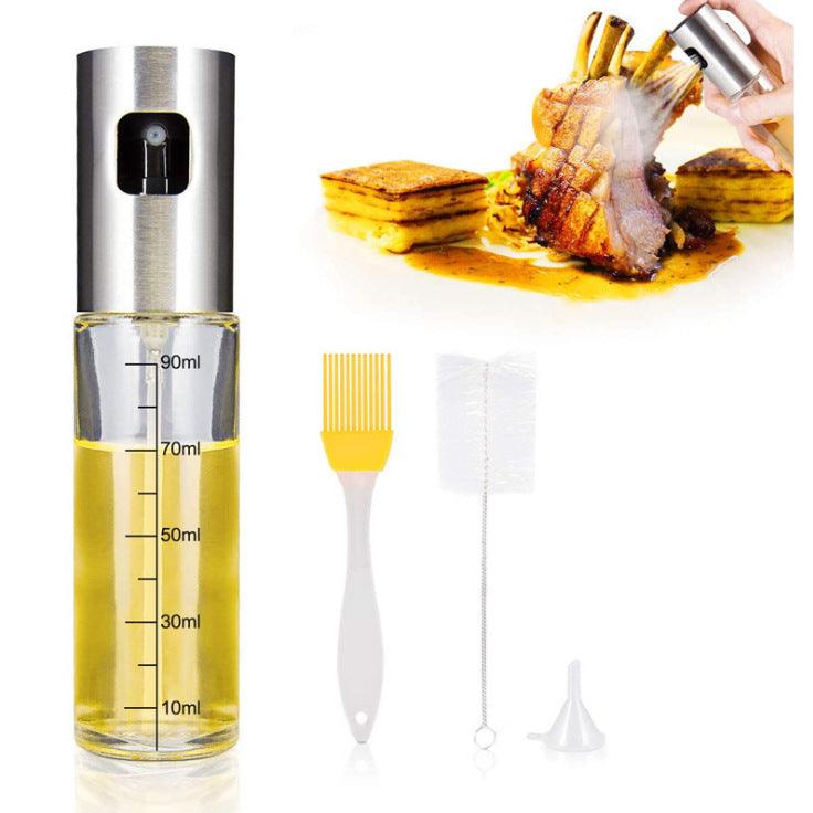 Stainless Steel Grill Kitchen Cooking Oil Spray Bottle With Scale - BUNNY BAZAR